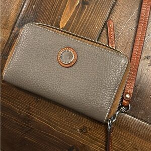 Dooney & Bourke Taupe Leather Wristlet